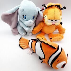 Ty Dumbo Nemo Garfield Plush Stuffed Animal Lot 3 Small Disney Sparkle